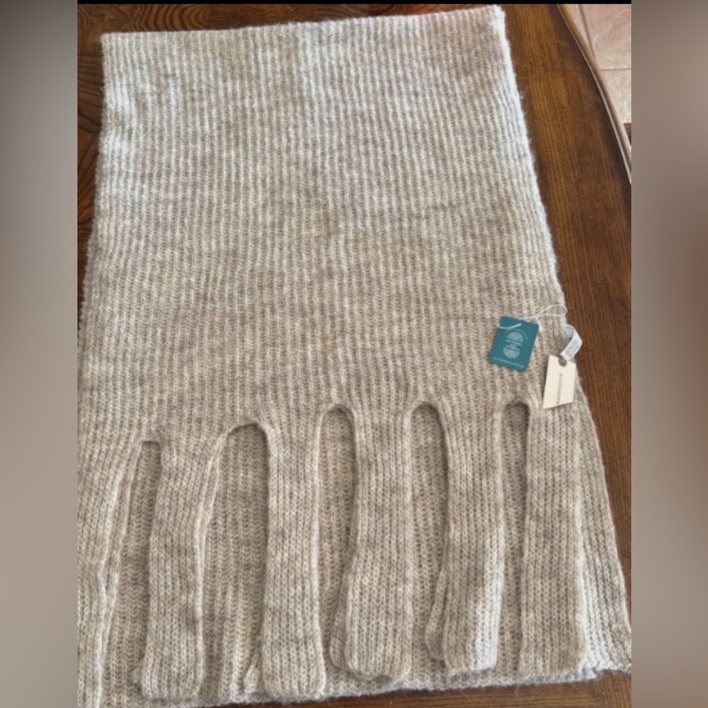 Anthropologie Wrap Beige Knit Scarf